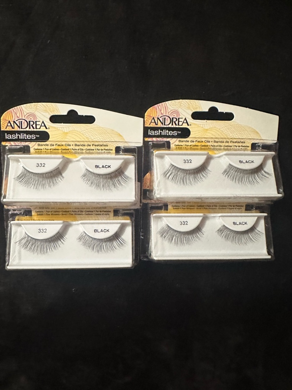 ANDREA FENZI Lashlites False Eyelashes 332 - Black (Set of 4)